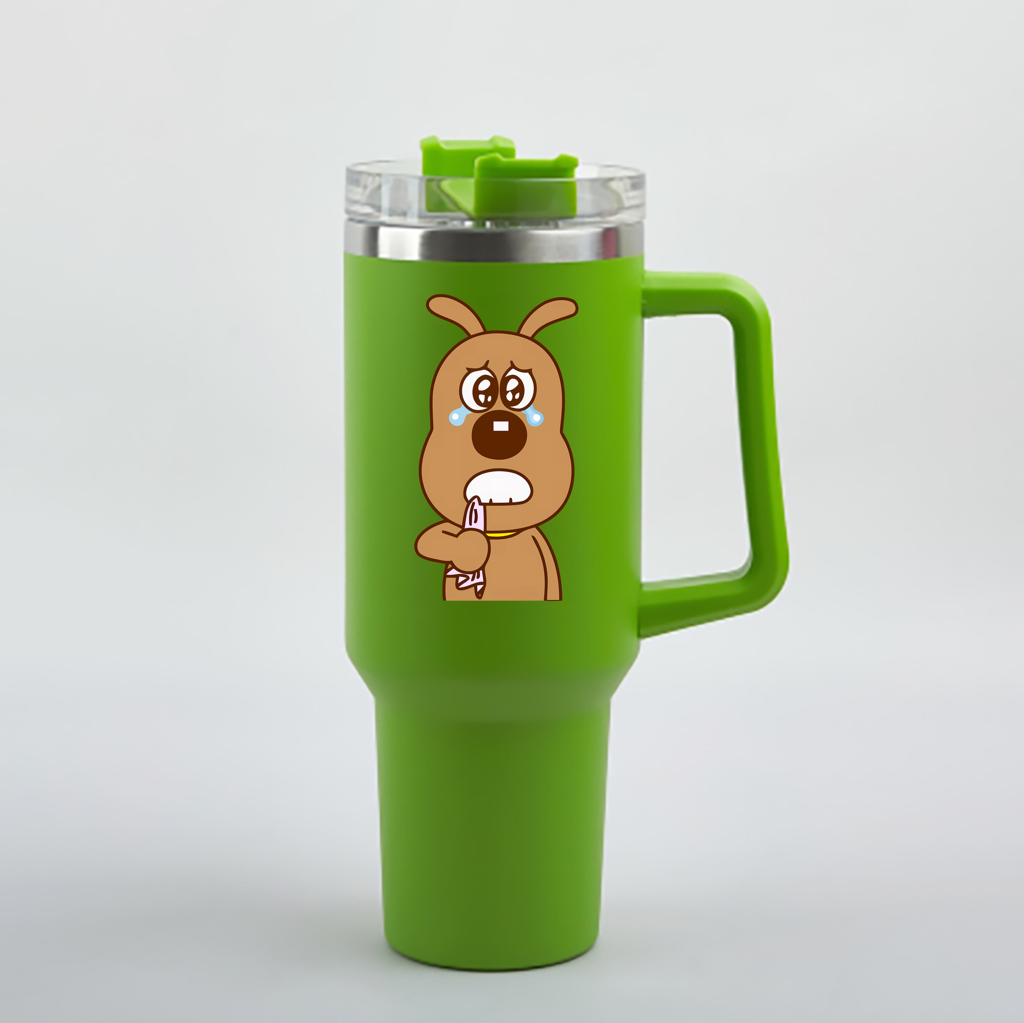 （画像用） アンパンマン Anpanman 1200mL車用タンブラー - クリスタルステッカー（プラスチックストロー付き）